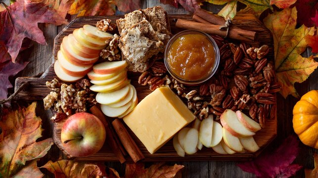 Fall harvest celebration cozy rustic cabin food photography with cheese & fruit platter