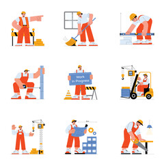 Construction flat Vector Illustration Set 2