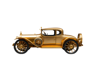 Golden Classic Car Side View