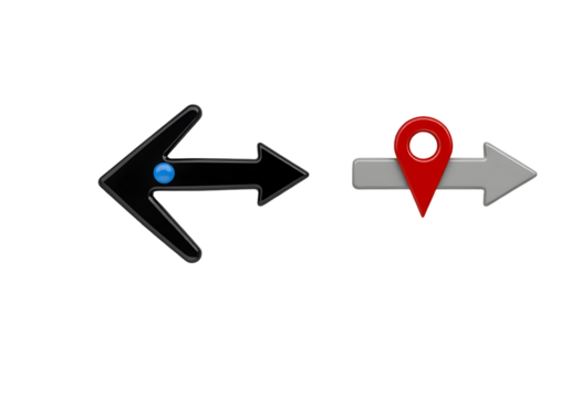 Directional Navigation Icons Arrows and Location Pin Symbols