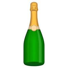 champagne bottle celebration illustration Isolated on Transparent or White Background