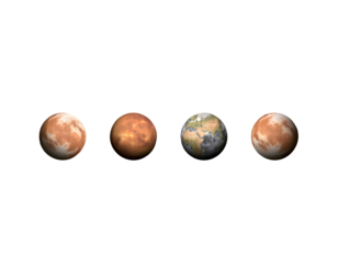 Planets in a Row Mars Venus Earth and Mars
