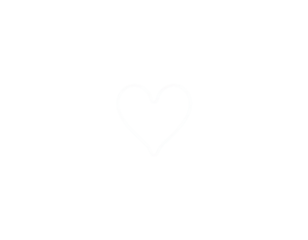 Simple white heart outline on a transparent background