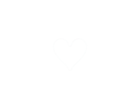 Simple white heart outline on a transparent background