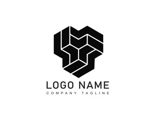 Abstract t logo design in line art style concept