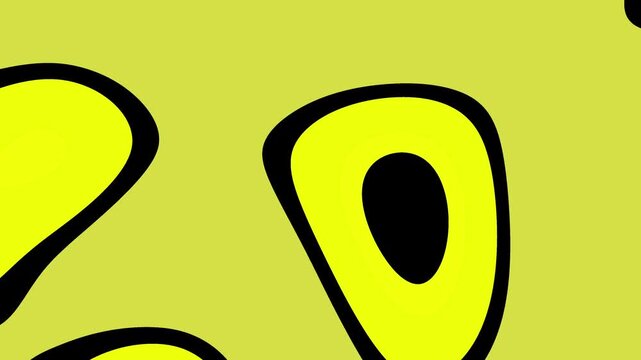 ellow Background With Abstract Pattern Black Shapes Emerging As Bold Artistic Energy For Motion Design Projects, Branding Identity Packages, Corporate Media Walls and Event Projection Templates