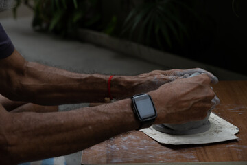  crafting an eco-friendly clay Ganesh idol for Ganesh Chaturthi 
