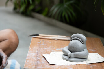  crafting an eco-friendly clay Ganesh idol for Ganesh Chaturthi 
