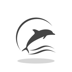 Dolphin logo icon with shadow