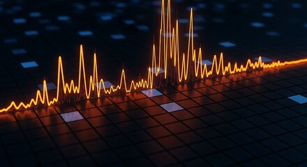 Vibrant chart data visualization showing fluctuating trends for business analytics and strategic data insights