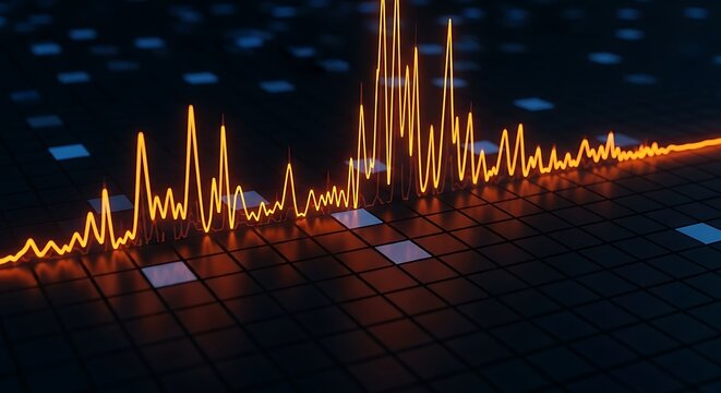 Vibrant chart data visualization showing fluctuating trends for business analytics and strategic data insights