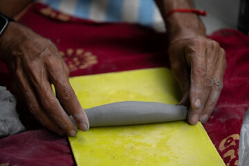 crafting an eco-friendly clay Ganesh idol for Ganesh Chaturthi 
