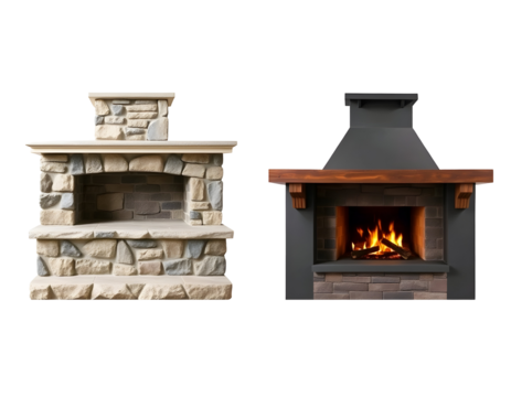 Outdoor Fireplace and Hearth Stone Structures