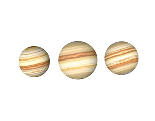 Three Planetary Spheres with Atmospheric Bands