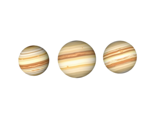 Three Planetary Spheres with Atmospheric Bands