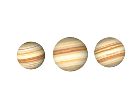 Three Planetary Spheres with Atmospheric Bands