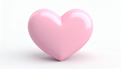 Cute Pink Heart Isolated on White Background for Valentine, Love, and Decorative Design