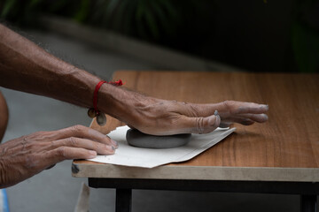  crafting an eco-friendly clay Ganesh idol for Ganesh Chaturthi 
