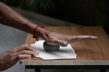  crafting an eco-friendly clay Ganesh idol for Ganesh Chaturthi 
