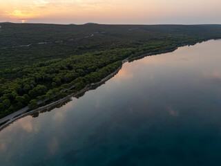  Marvelous aerial view on Croatian sea landscape and  Mediterranean coastline