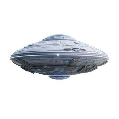Futuristic spacecraft hovering in a clear sky during daytime, showcasing sleek design and advanced technology features