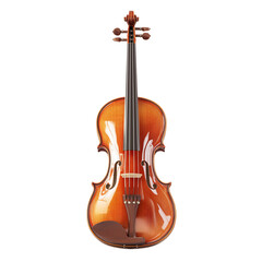Obraz premium Beautiful wooden violin crafted with care, showcasing fine craftsmanship and vibrant color tones