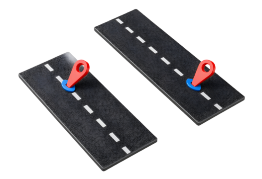 Road Map Navigation Concept with Location Pins