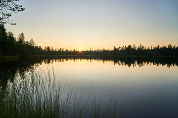 Fototapeta premium sunset on the lake