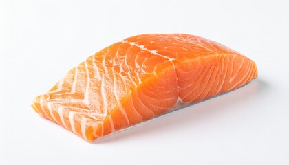 Fresh salmon fillet, vibrant orange hue, glistening surface, ready for cooking.