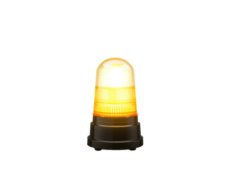 Emergency beacon light with yellow flashing warning