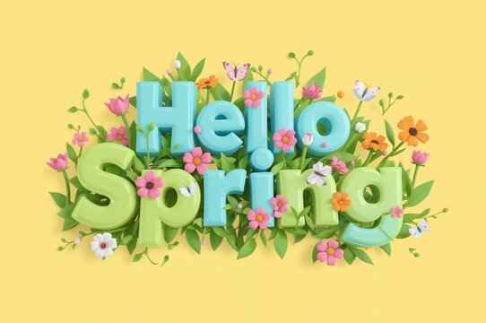 Spring greeting card pastel flowers background