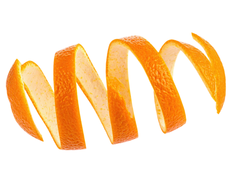 Spiral Orange Peel Twist on White Background