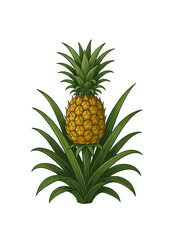 Fototapeta premium Illustration of Pineapple Plant with Fruit