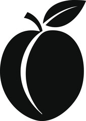 Apricot Fruit Vector Logo in Minimalist Black and White, Ideal for Modern Branding and Visual Identity
