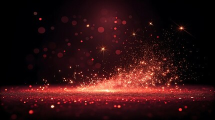 sparkling particles illuminate dark space creating mesmerizing visual effect