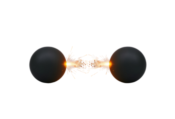 Energy transfer between two black spheres with sparks