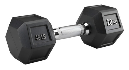 Dumbbell weightlifting equipment for fitness and exercise isolated PNG with Transparent Background