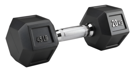 Dumbbell weightlifting equipment for fitness and exercise isolated PNG with Transparent Background