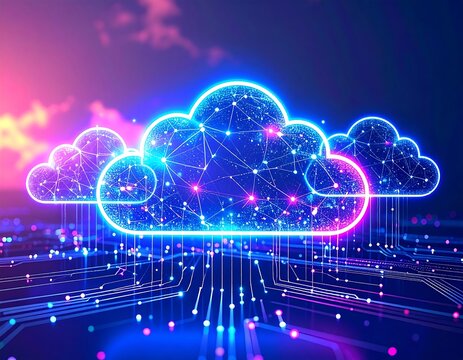Abstract cloud computing graphic