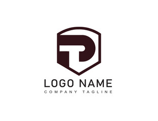 negative space logo t p. Branding identity corporate vector logo design