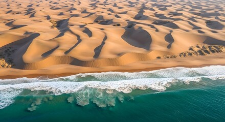 Ocean Meets Desert Sand Dunes