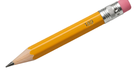 Pencil with inscription 189 isolated PNG with Transparent Background