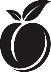 Peach Fruit Vector Logo in Black and White Minimalist Style, Perfect for Modern Branding and Identity Design
