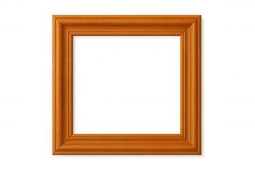 Elegant wooden picture frame with a realistic texture, isolated on a transparent background, ideal for art presentations and design projects