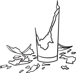 Scattered Breaking Glass Vector Illustration – Shattered Window, Cracked Glass Shards, and Broken Mirror Fragment Design