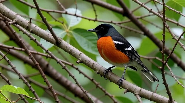 Rufous backed fantail bird perched on a branch wildlife photography nature animalia aves chordata 100