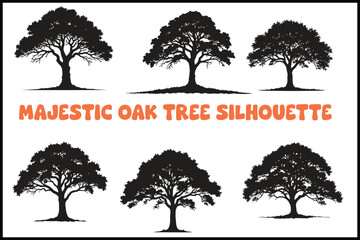 Fototapeta premium “Majestic Oak Tree Silhouette Bundle | Nature Tree SVG PNG EPS JPG Cut Files for Cricut & Wall Art”