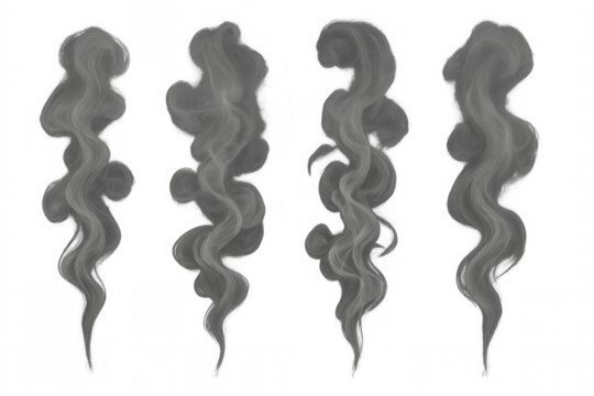 Soft grey smoke wisps curling elegantly, fading into translucent background with subtle, mesmerizing movement