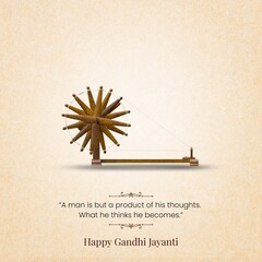 Happy Gandhi Jayanti, 2nd October with Gandhiji Charkha
