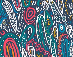 Fototapeta premium Abstract design with vibrant colours and organic shapes